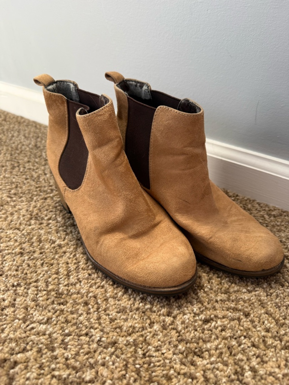 White Mountain Tan Suede Chelsea Ankle Boots